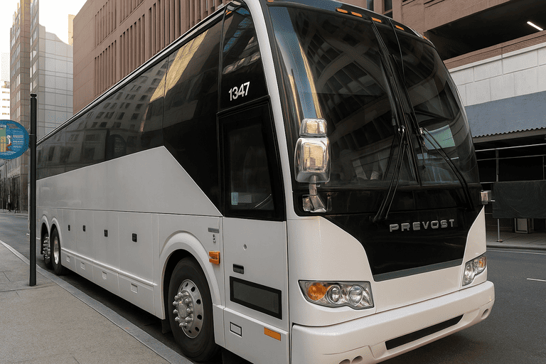 a Dayton Shuttle Bus Rentals coach bus