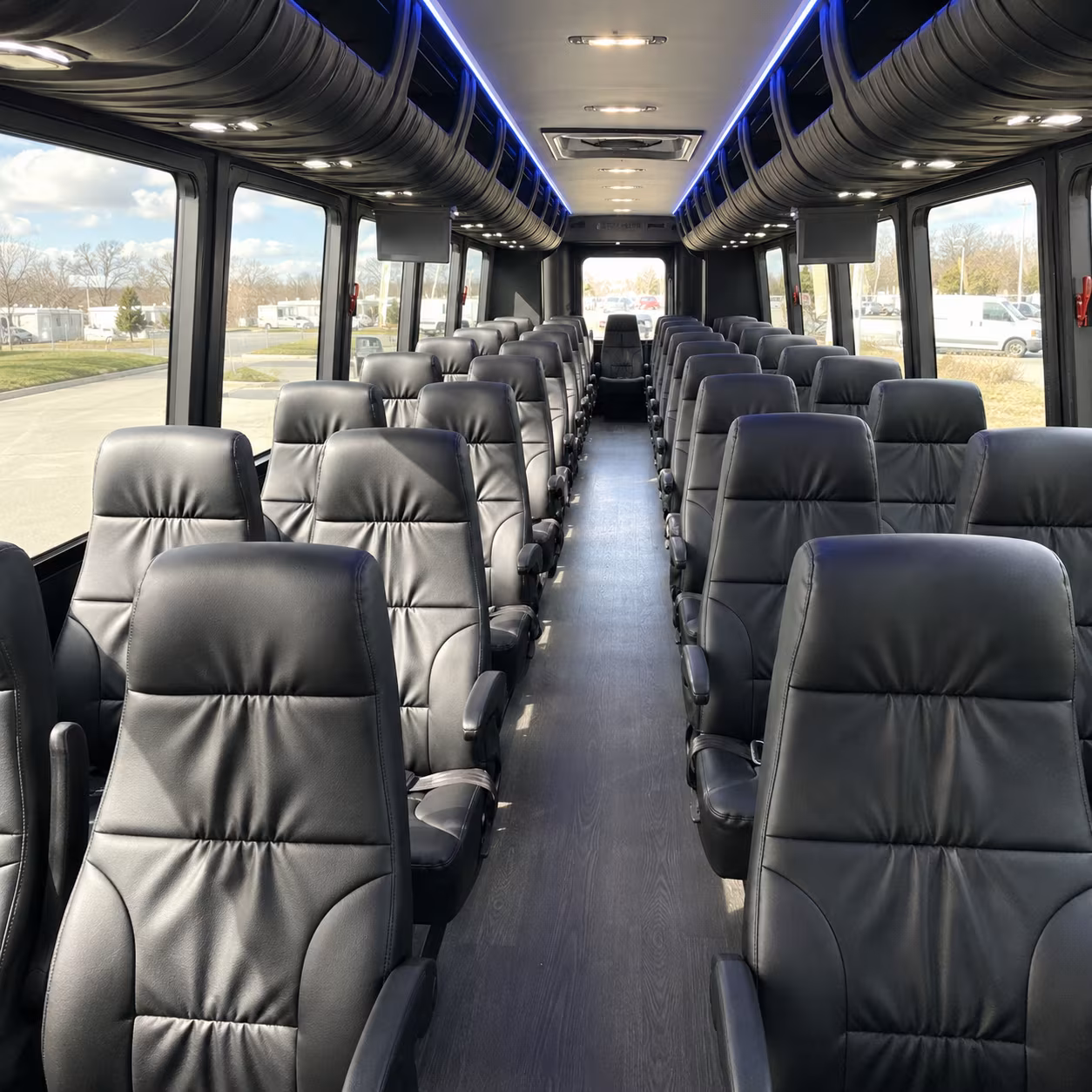 dayton military base transfer and troop movement buses